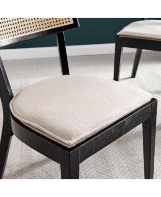 Caledonia Fabric Upholstered Wood Dining Chair, Set of 2