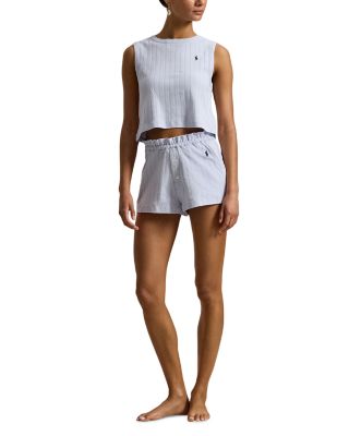 Gathered Waist Boxer Pajama Set