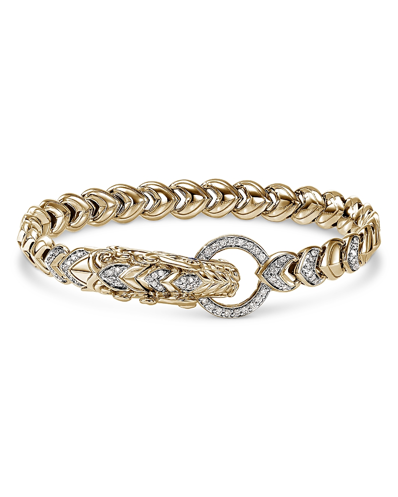 John Hardy Men's 14K Yellow Gold Naga Diamond & Blue Sapphire Dragon Link Bracelet