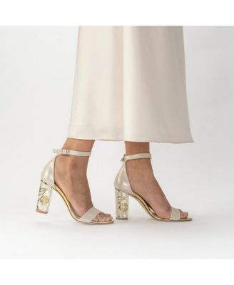  Women's Rozu Ankle Strap Pearl Heel Sandal