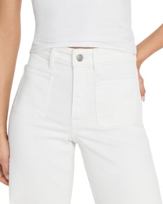 Good Waist High Rise Palazzo Jeans in White001