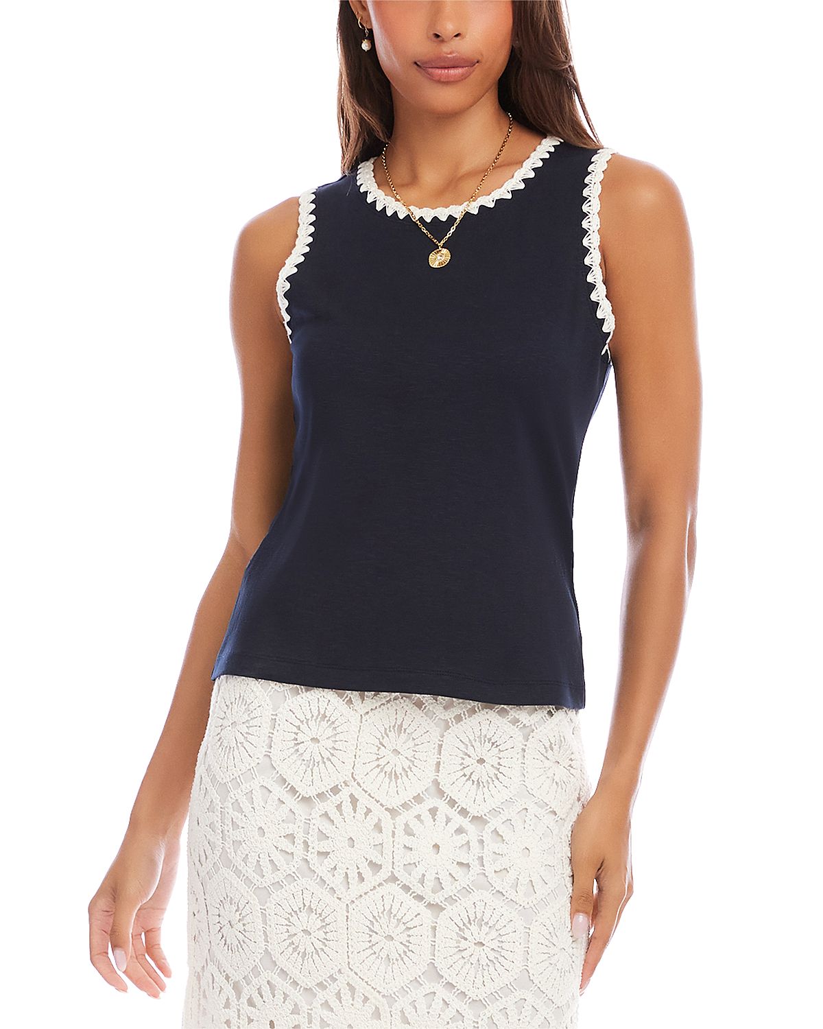 Karen Kane Edge Stitch Contrast Tank