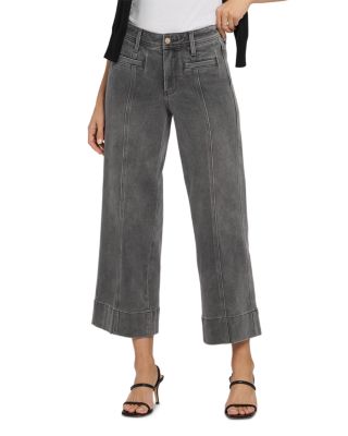 Teresa Front Seam High Rise Wide Leg Ankle Jeans in Dusty Ash