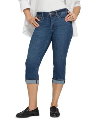 Marilyn Cuffed Straight Leg Cropped Jeans in Lakefront