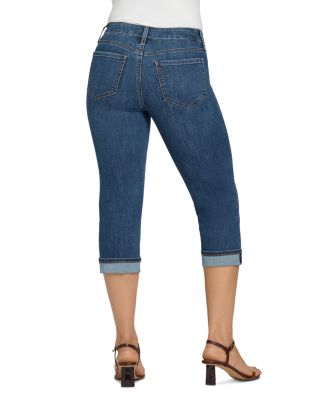Petite Marilyn High Rise Cropped Straight Jeans in Blue Ridge
