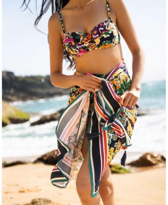  Melanie Border Print Pareo Cover-Up