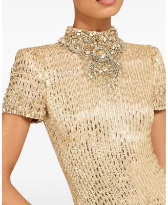 Kitty Crystal-Embellished Turtleneck Mini Dress