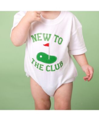 Boys' New To The Club Patch Short Sleeve Romper - Baby