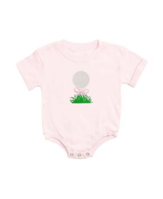 Girls' Golf Tee Bow Patch Short Sleeve Romper - Baby
