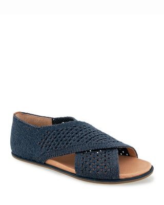 Women's Laniey Crossover Strap Brown Flat Sandals