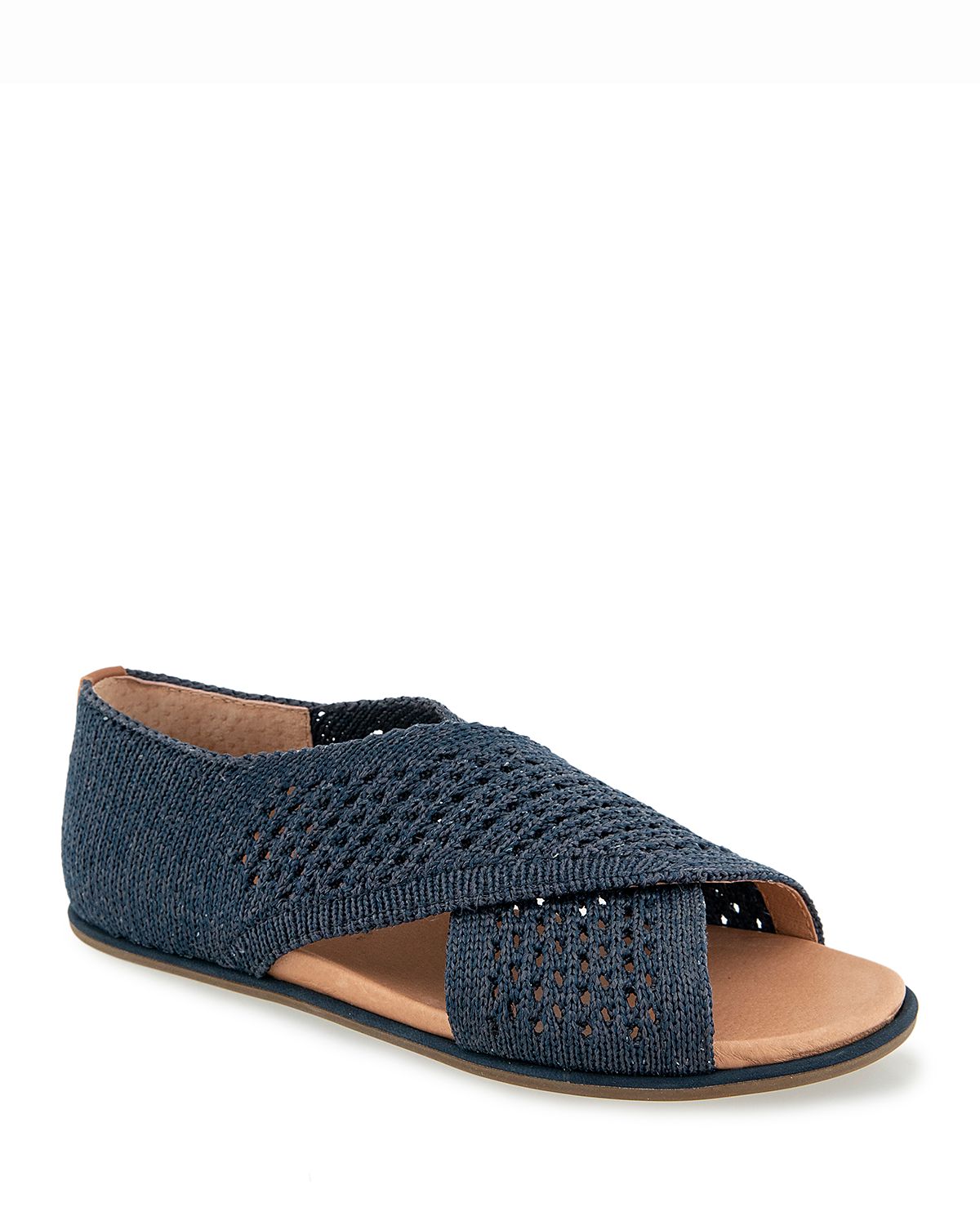 Gentle Souls by Kenneth Cole Women's Laniey Crossover Strap Brown Flat Sandals