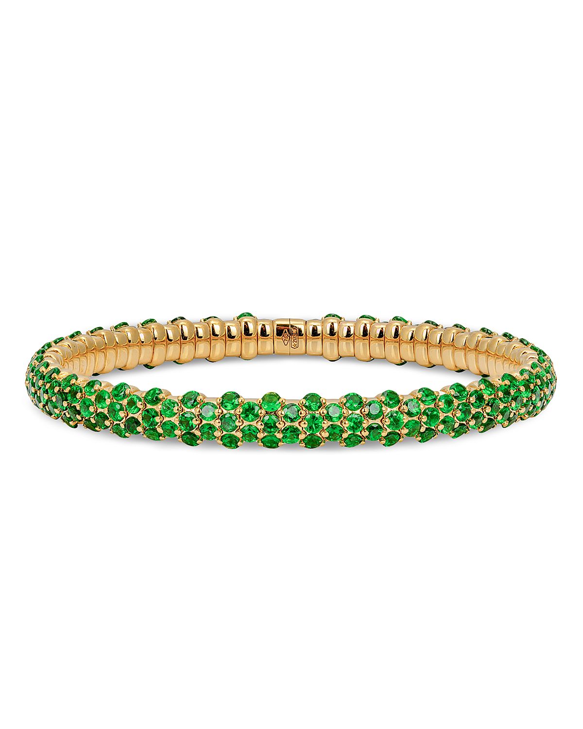 Zydo 18K Yellow Gold Tsavorite Slim Domed Stretch Bracelet