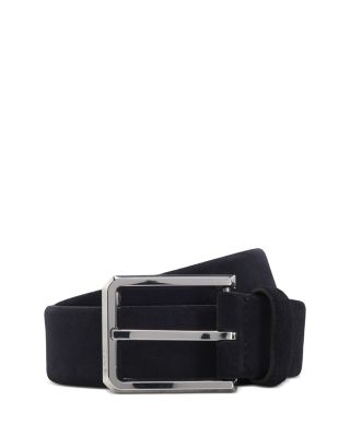 Men's Caleb Polished Silver Leather Belt