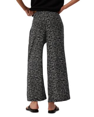 Woven Grid Crop Trousers