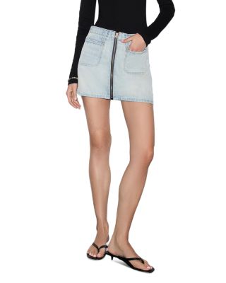 West Zip Jean Skirt in Solana Blue