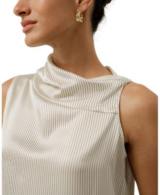  Asymmetric Silk Charmeuse Sleeveless Top