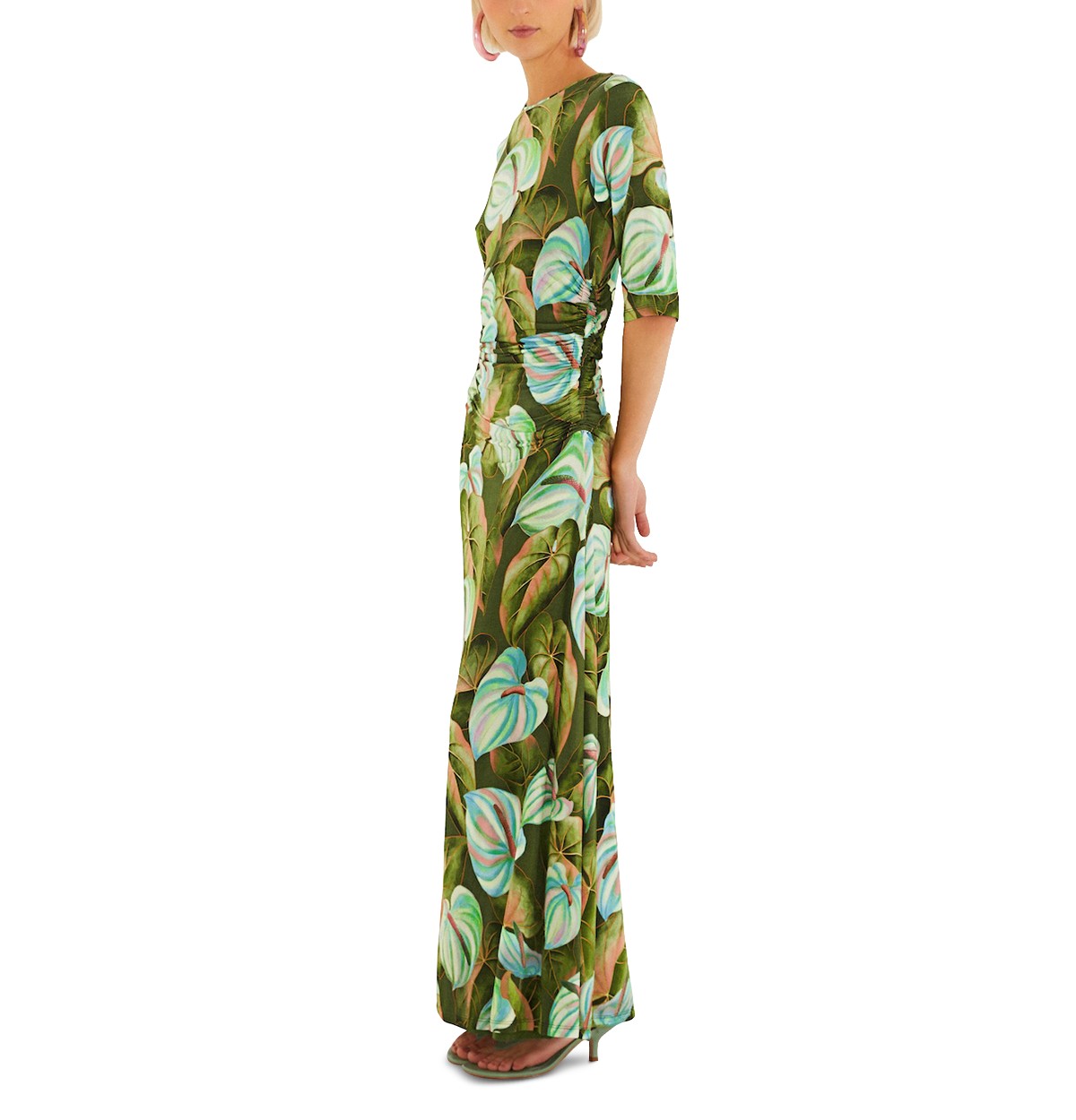 Rio Anturium Leaves Maxi Dress