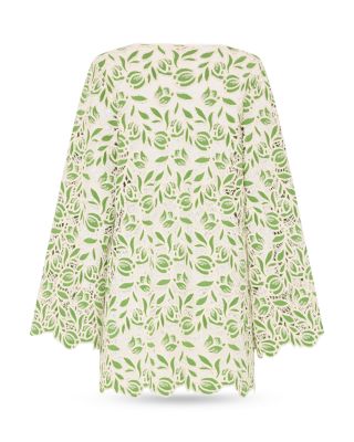 Green Leaf Lace Dress Swim Cover-Up