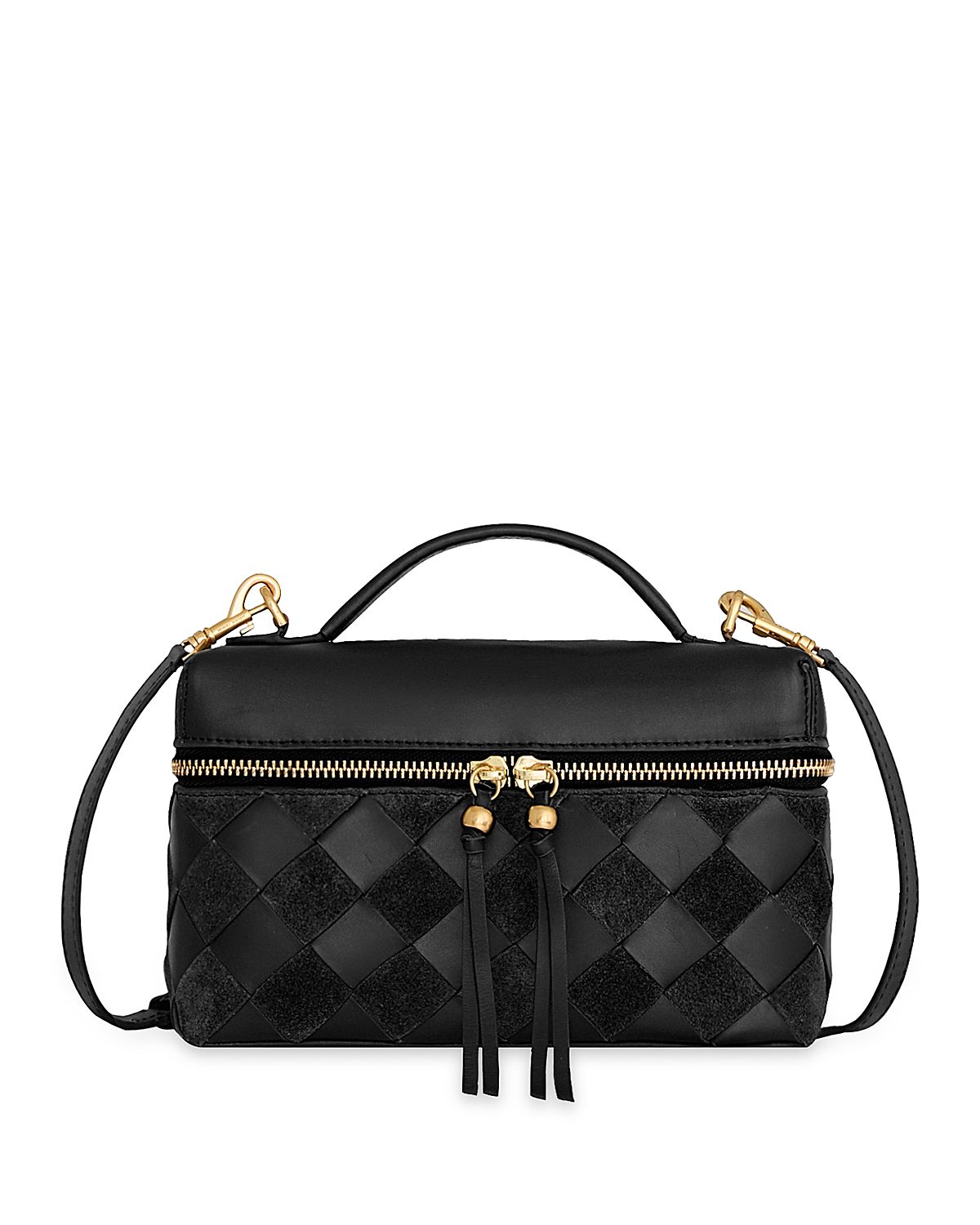 Rebecca Minkoff Frankie Small Woven Leather Train Case
