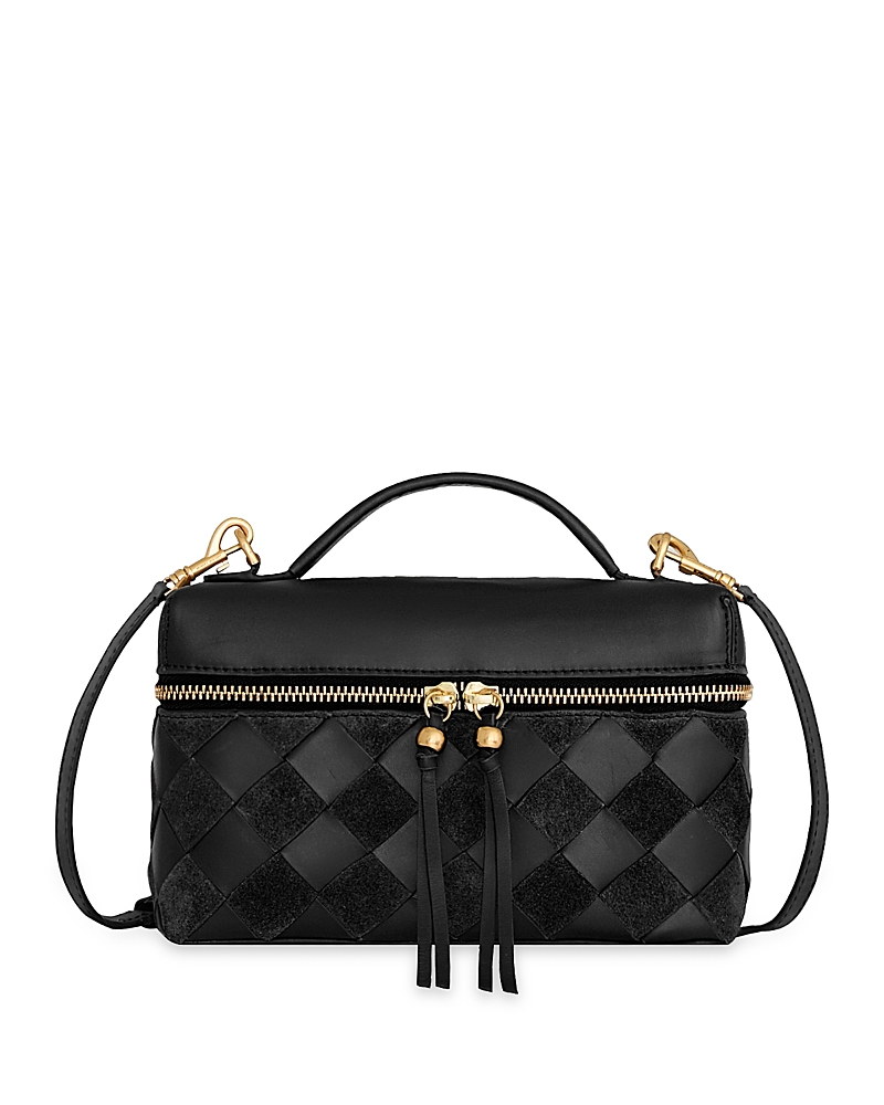 Rebecca Minkoff Frankie Small Woven Leather Train Case