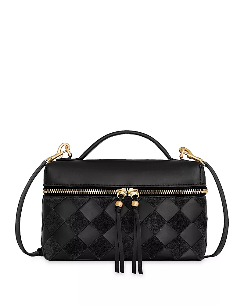 Rebecca Minkoff Frankie Small Woven Leather Train Case
