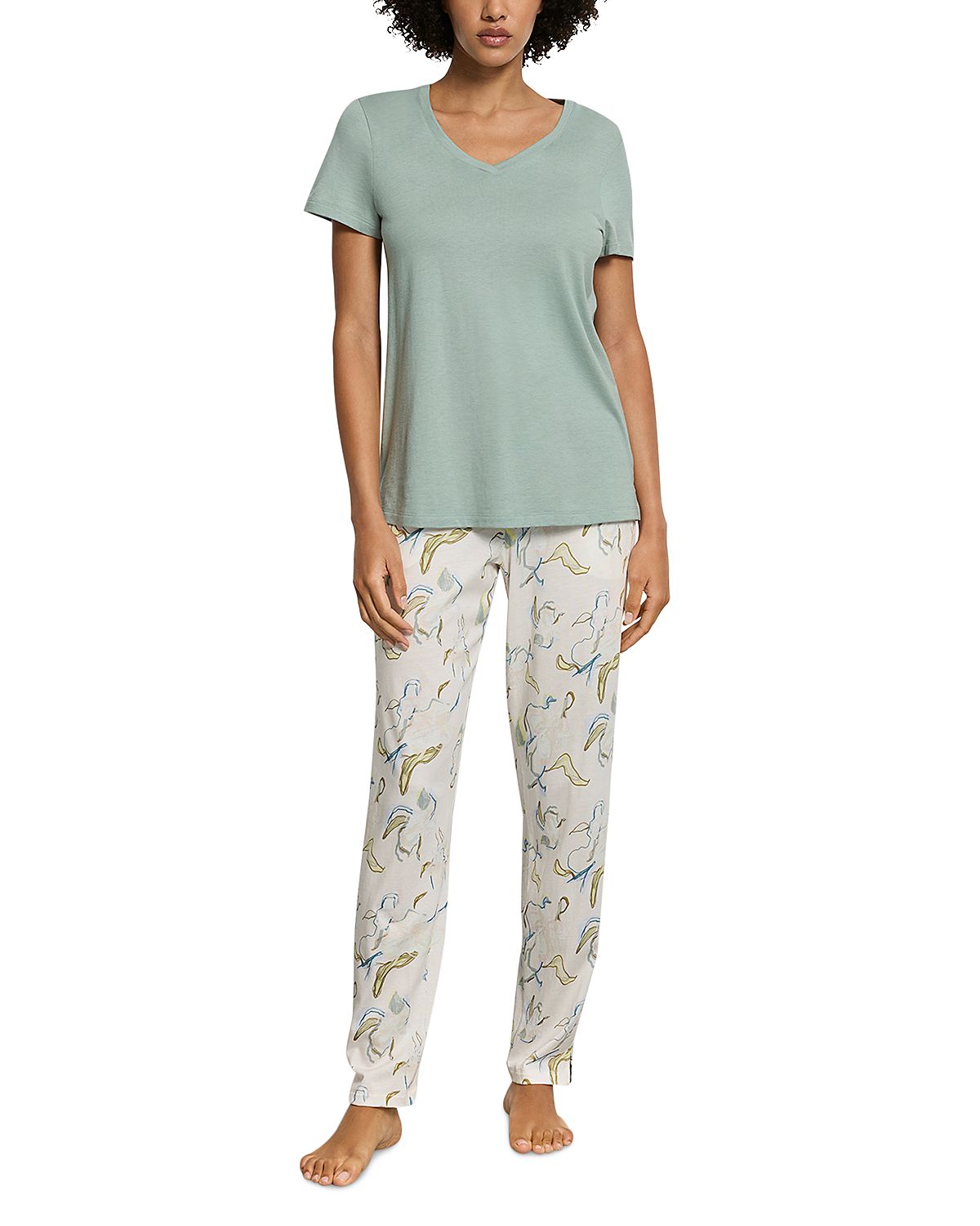Hanro Sleep & Lounge Short Sleeve V-Neck Shirt