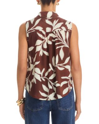 Sleeveless Button Front Top