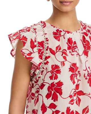 Allea Floral Flutter Sleeve Top