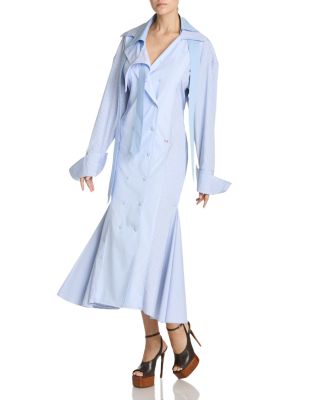 attico shirt dress The Attico Women's Gathered Waist Polo Polo Shirt Dress  Black