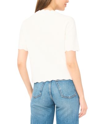 Scalloped Short Sleeve Cardigan