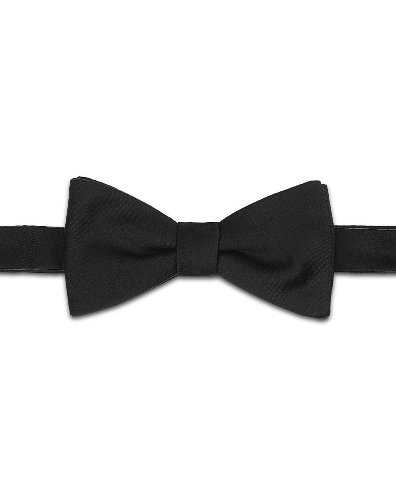 Thomas Pink Black Satin Self Tie Bow Tie