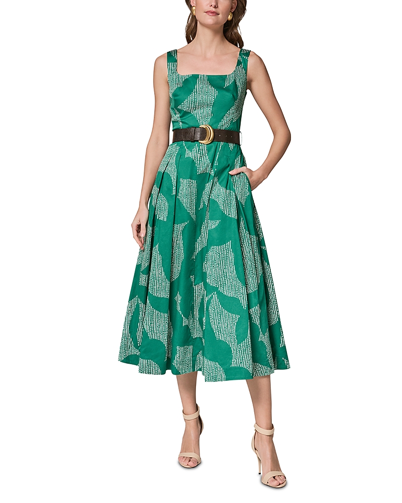 Donna Karan Sleeveless Square Neck Midi A Line Dress