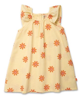  Girls' Linen Flower Power Flutter Sleeve Dress - Baby, Little Kid