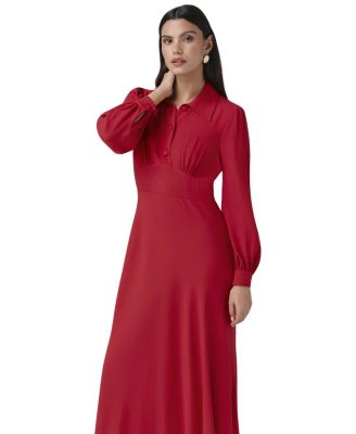Wendy Crepe Collared Neck Midi Dress