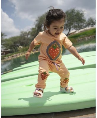 Girls' Recycled Cotton Strawberry Patch Pants - Baby, Little Kid