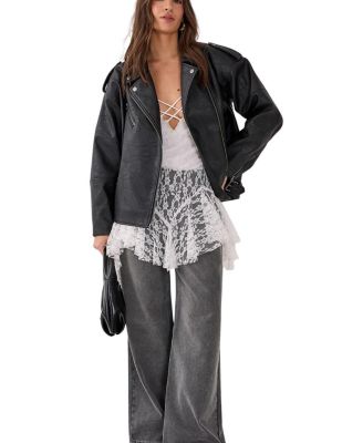 Faux Leather Biker Jacket