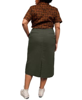  Plus The Essential Cotton Twill Utility Wrap Skirt