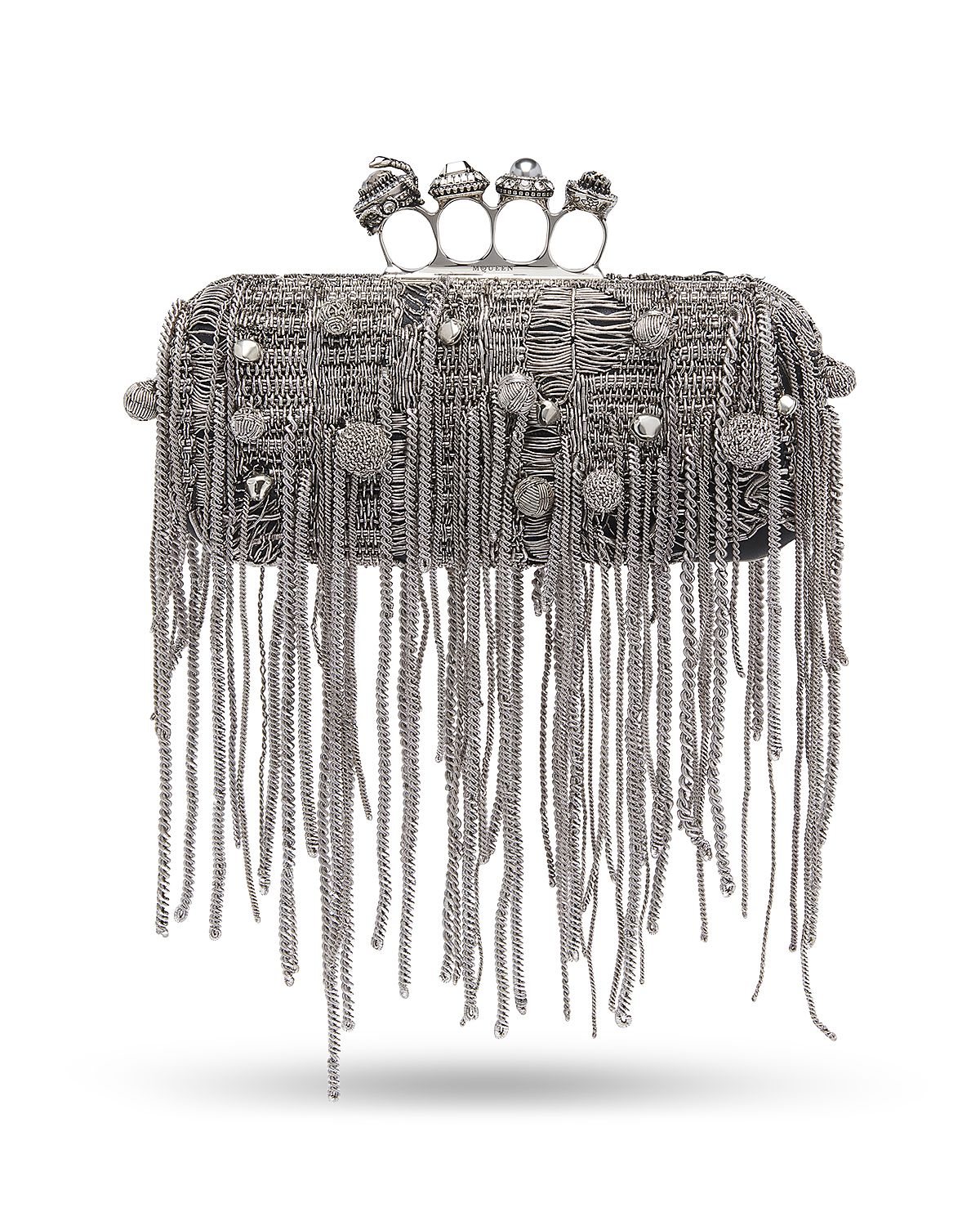 McQueen Chainmail Embroidery Clutch
