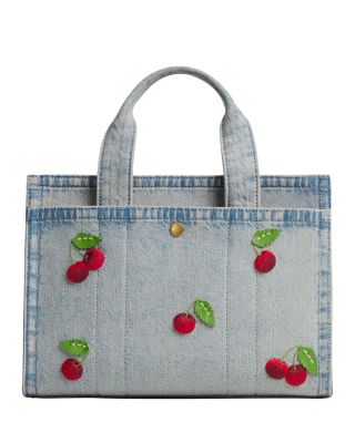 Cherry Cargo Small Denim Tote Bag