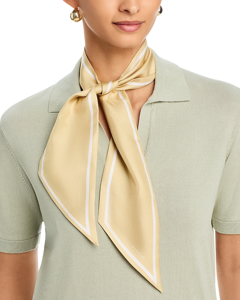 Vince Silk Ribbon Scarf In Yellow