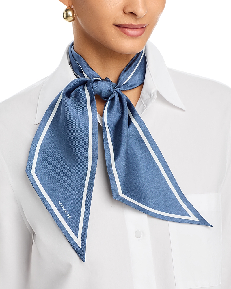 Vince Silk Ribbon Scarf In Blue