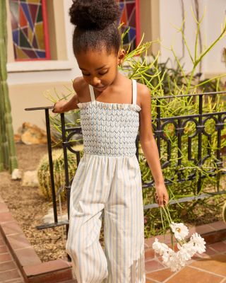 Girls' Striped Long Tank Jumpsuit - Little Kid  