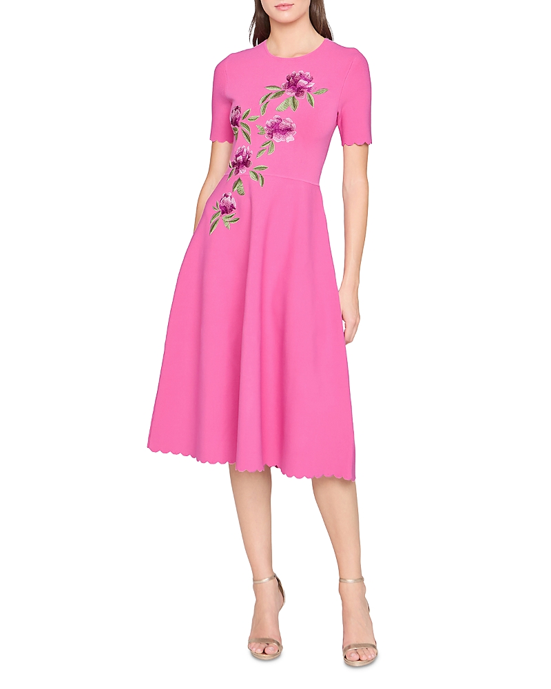 Theia Petunia Knit Midi Dress