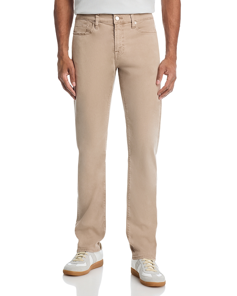 Frame L'Homme Slim Fit Brushed Twill Pants in Dusty Beige