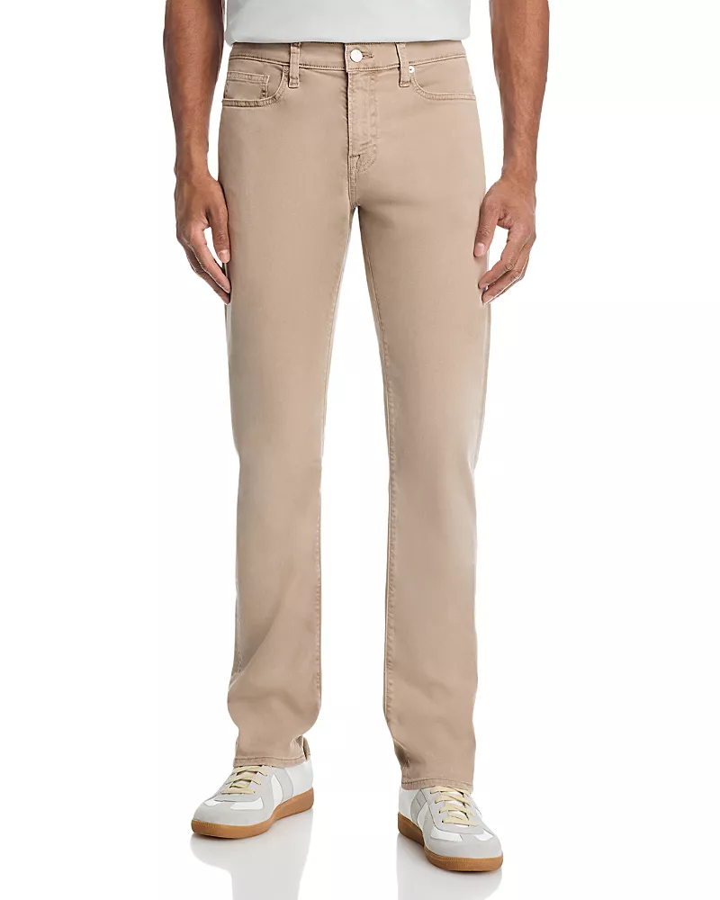 Frame L'Homme Slim Fit Brushed Twill Pants in Dusty Beige
