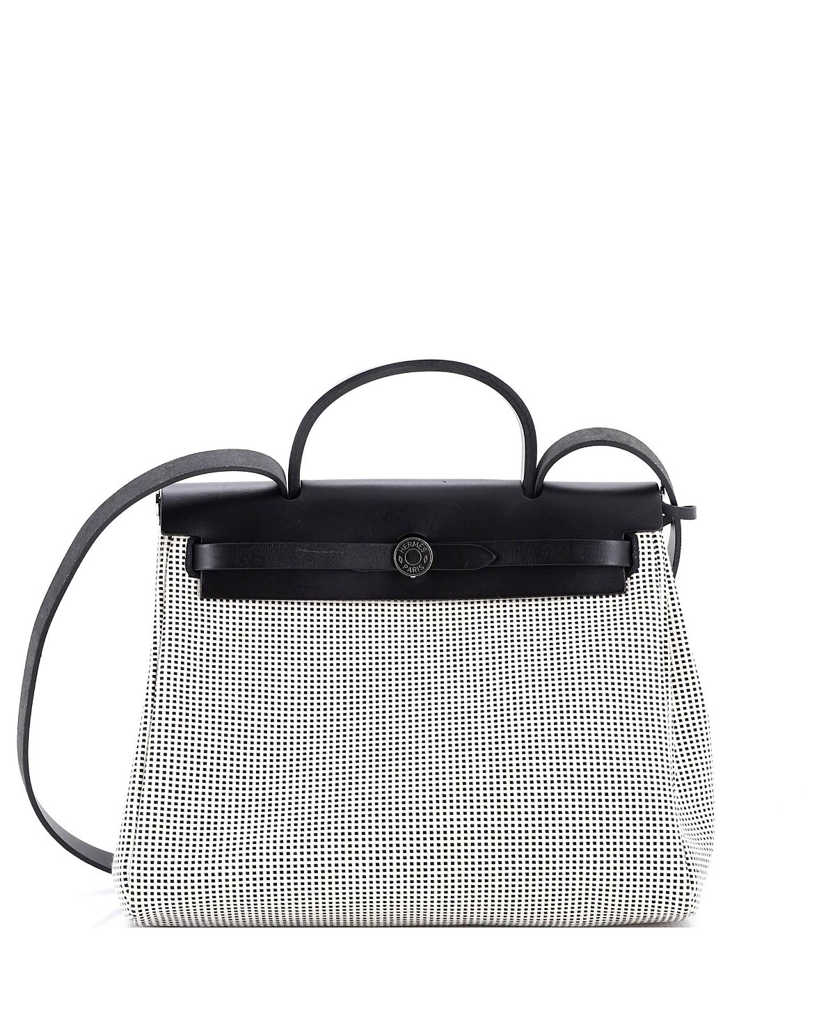 Pre-Owned HERMES 31 Herbag Zip Criss Viking Toile and Leather