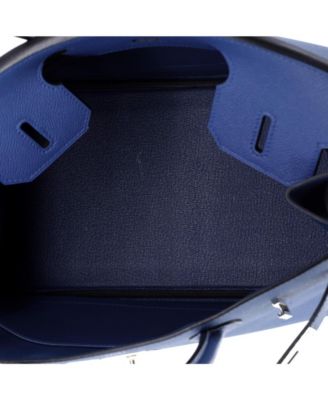 Birkin 30 Handbag Blue Epsom with Palladium Hardware