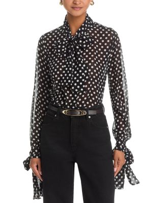 The Silk Polka Dot Nouvelle Blouse