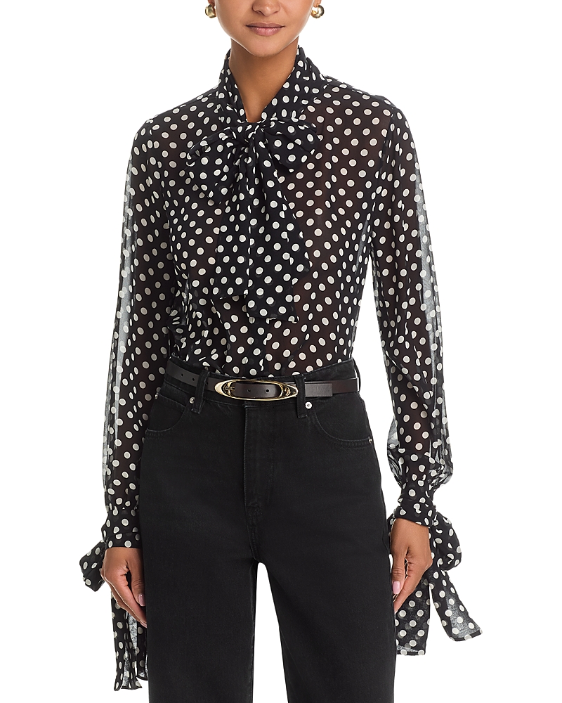 Frame The Silk Polka Dot Nouvelle Blouse