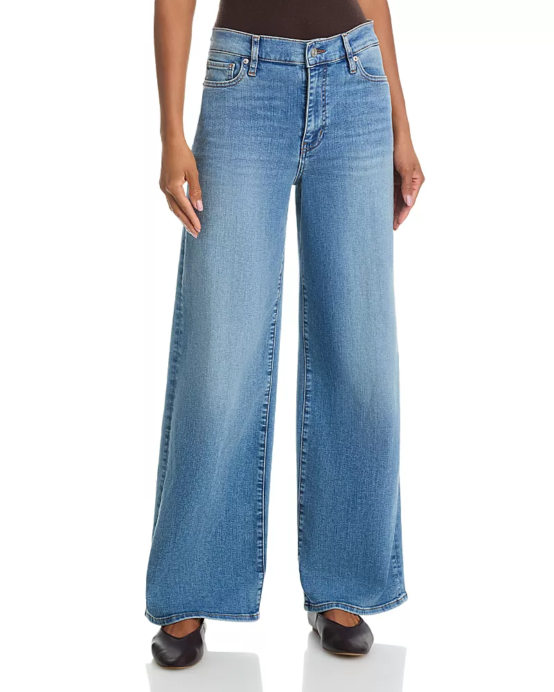 Frame Le Slim Palazzo High Rise Wide Leg Jeans in Gossamer